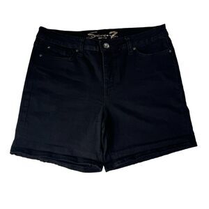 Seven 7 Jeans Shorts Womens 14 Black Weekend Short High Rise Dark Wash Denim